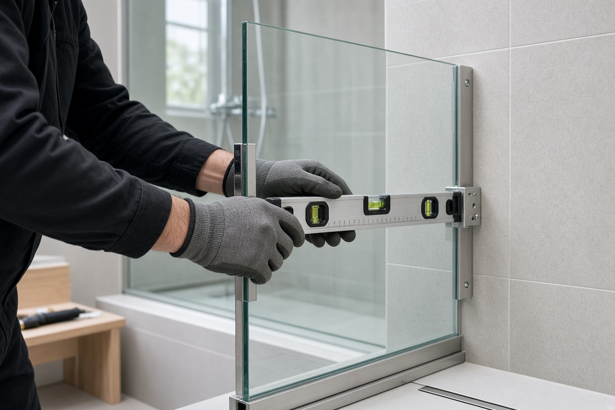 Installing glass shower door precise measurement