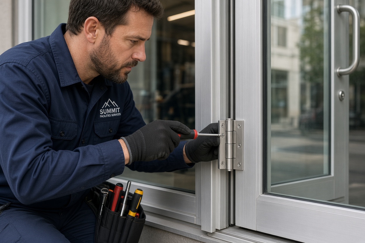Storefront door servicing