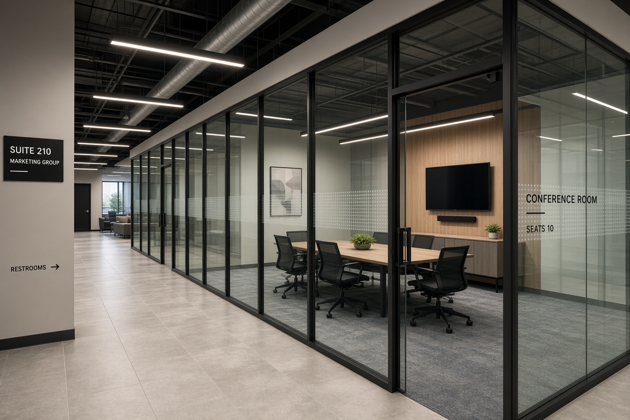 Office tenant improvement glass