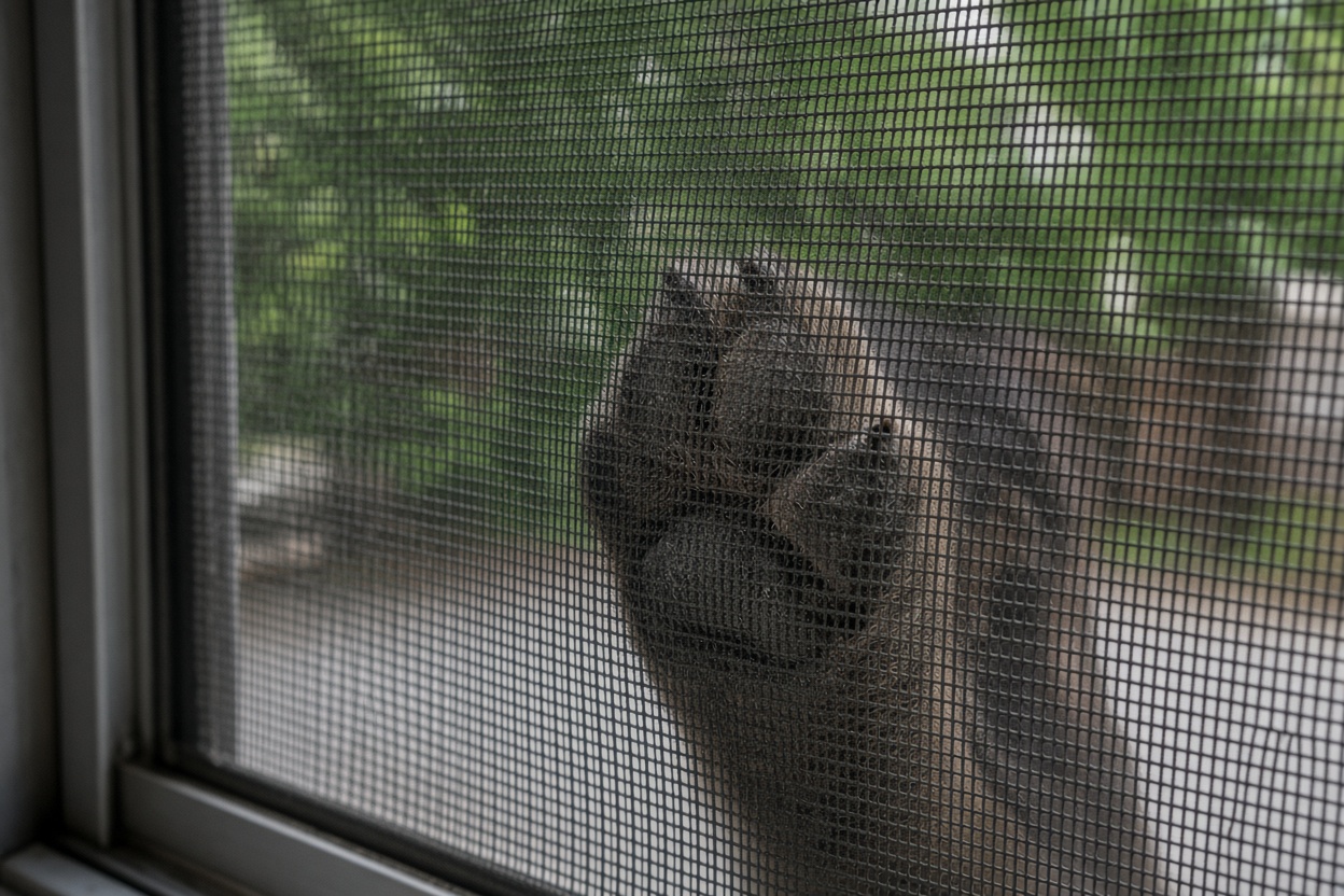 Pet resistant screen door mesh