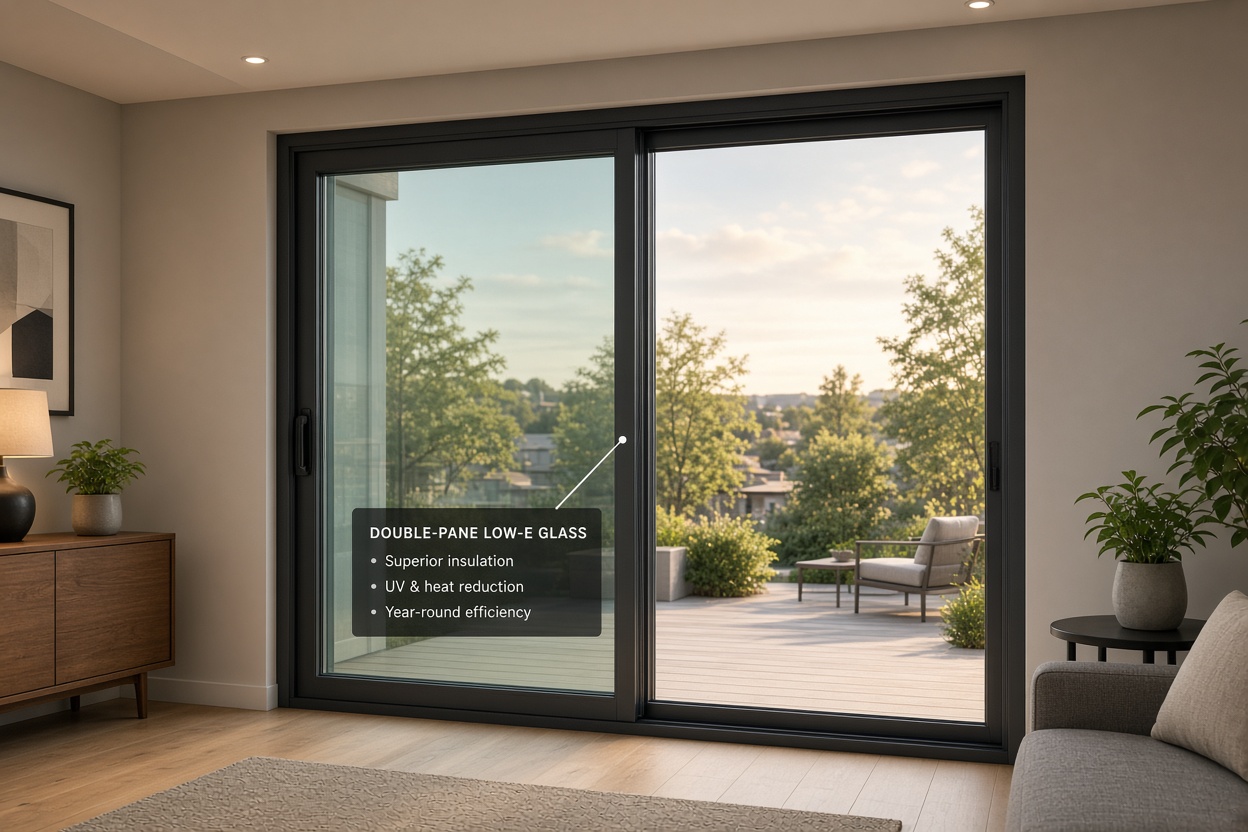 Energy-efficient patio door Low-E glass
