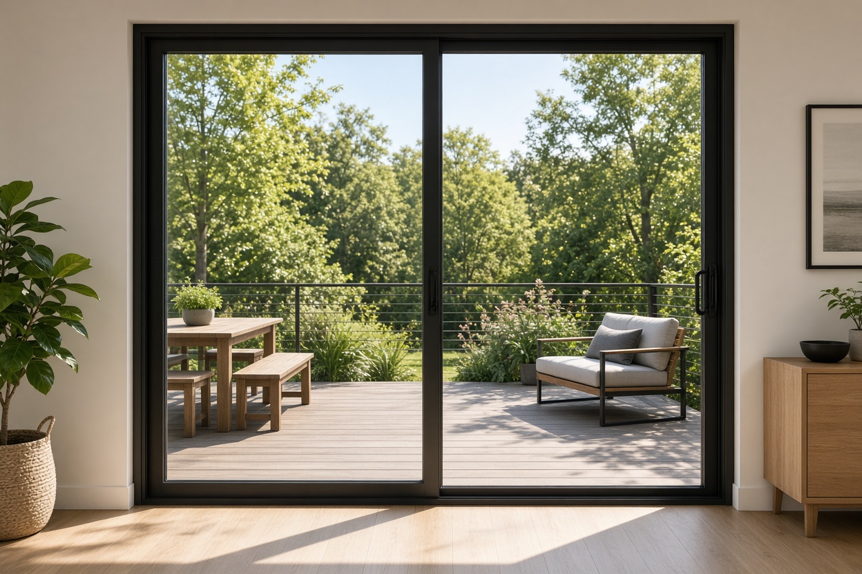 Modern sliding glass patio door