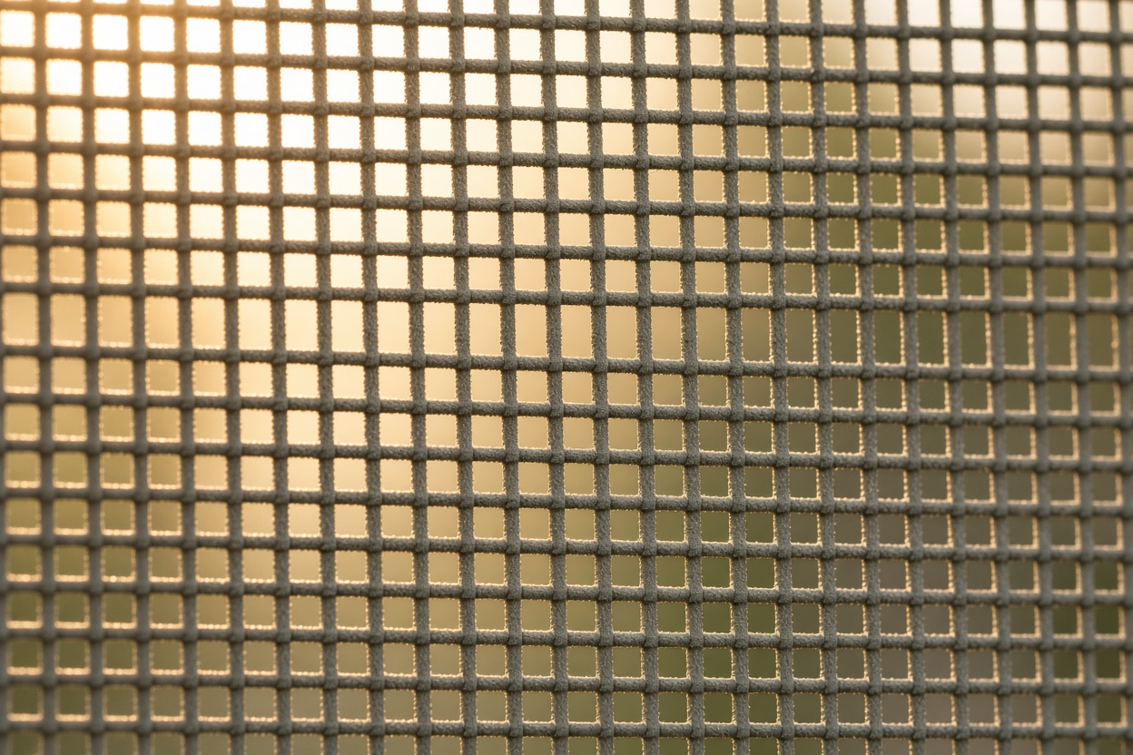 Fiberglass window screen mesh close-up