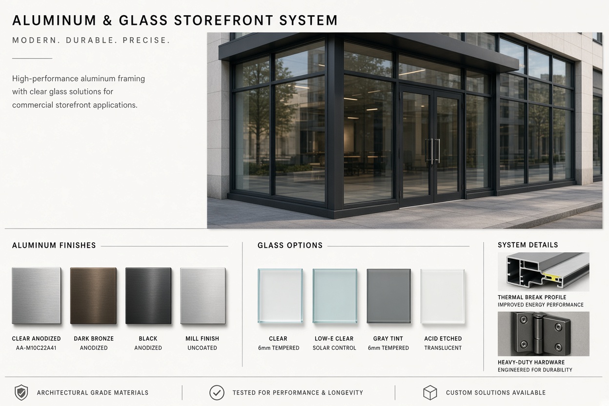 Aluminum framing glass